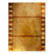 MOVIE REEL OLD-FASHIONED GRUNGE GOLD BACKGROUND DI POST CARDS
