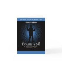 Movie Star Bar Mitzvah in Black Blue Thank You Card