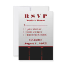 Movie Theatre Response Card, Red Announcements