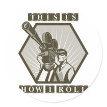 movie tv film camera director sticker