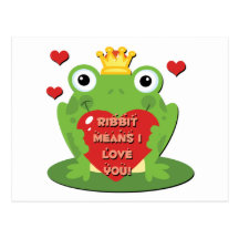 Moyens de Ribbit je t'aime Cartes Postales