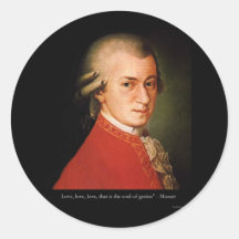 Mozart "Love Love Love" Quote Gifts & Collectibles Stickers