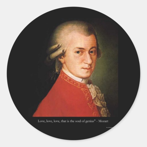 Mozart "Love Love Love" Quote Gifts & Collectibles Stickers