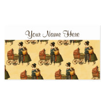 Mr and Mrs Dog and Puppy Vintage Wallpaper 1899 Business Card Templates