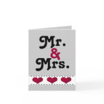 Mr. and Mrs. Grey Congratulations Hearts Card