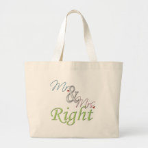 Mr. and Mrs. Right Canvas Bags