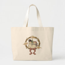 Mr and Mrs Snowmen Canvas Bags