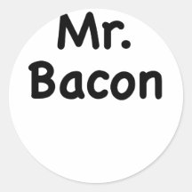 Mr. Bacon Round Stickers