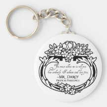 Mr Darcy Loves and Admires Keychain