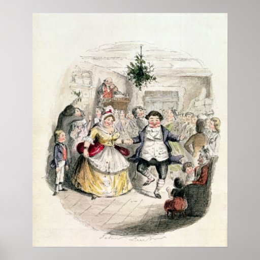 Mr Fezziwig's Ball, from 'A Christmas Carol' Poster