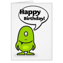 Mr Funny Monster Happy Birthday Tarjeton