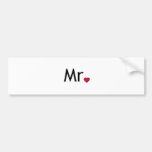 Mr - half of Mr and Mrs set Bumper Sticker