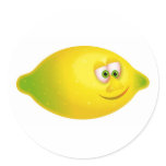 Mr Lemon Round Sticker