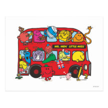 Mr Men & Little Miss Bus Post Cards