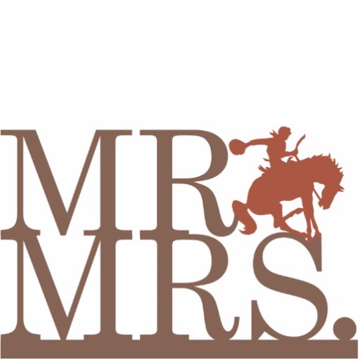 Mr & Mrs Bronco Cake Topper Photo Cut Outs