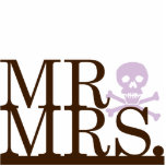 Mr & Mrs Chocolate & Lavender Skull Cake Topper