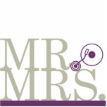 Mr & Mrs DJ Cake Topper Purple