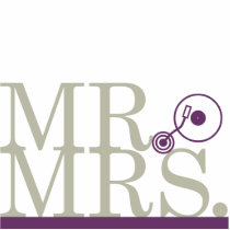 Mr & Mrs DJ Cake Topper Purple