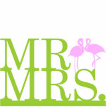 Mr & Mrs Flamingo 2 Cake Topper Photo Sculptures
