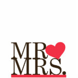 Mr & Mrs Heart Cake Topper Cut Out