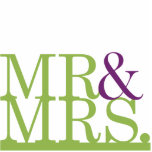 Mr & Mrs Lime & Purple Ampersand Cake Topper Photo Sculptures