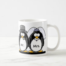 Mr & Mrs Penguin Coffee Mugs