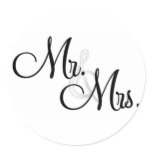 Mr & Mrs. STICKERS FOR WEDDING & SHOWER GIFTS