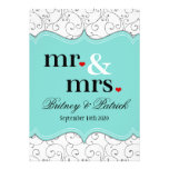 Mr & Mrs Tiffany Blue Wedding Invitations