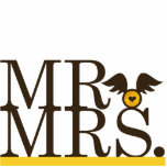 Mr & Mrs Wings Cake Topper Photo Cutout