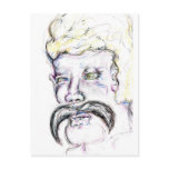 Mr Mustachio Heraclitus Post Card