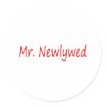 Mr. Newlywed Round Sticker