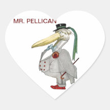 MR. PELICAN HEART STICKER