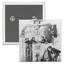 Mr. Pickwick and Sam in the attorney's office Pinback Button