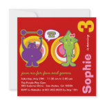 Mr. Purple & Miss Green Cartoon Birthday Party Invitation