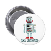 Mr Roboto Pinback Buttons