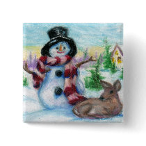 Mr Snowman Button
