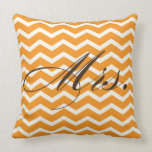 Mrs. Chevron Stripes American MoJo Pillow