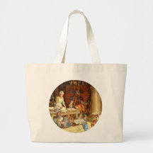 Mrs. Claus and the Elves Bake Christmas Cookies Tote Bag