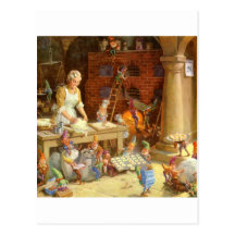Mrs. Claus Bakes Cookies with Santa's Elves! Postcards