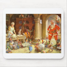 Mrs. Claus & Santas Elves baking Christmas Cookies Mousepads
