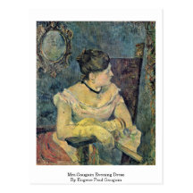 Mrs.Gauguin Evening Dress By Eugene Paul Gauguin Postcard