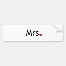 Mrs  - half of Mr and Mrs set Bumper Stickers
