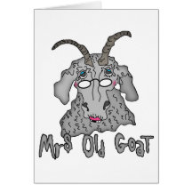 Mrs Old Goat Funny Cartoon Greeting Cards