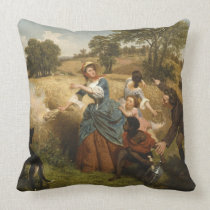 Mrs. Schuyler Burning Her Fields - Leutze (1852) pillows