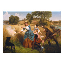 Mrs. Schuyler Burning Her Wheat Fields by Leutze Personalized Announcements