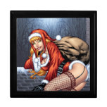 Ms Claus On The Rooftop Delivering Santas Presents gift boxes