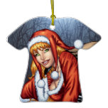 Ms Claus On The Rooftop Delivering Santas Presents ornaments