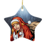 Ms Claus On The Rooftop Delivering Santas Presents ornaments