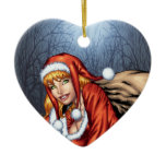 Ms Claus On The Rooftop Delivering Santas Presents ornaments