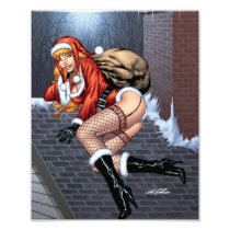 Ms Claus On The Rooftop Delivering Santas Presents Photo Art